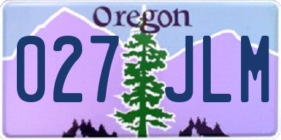 OR license plate 027JLM