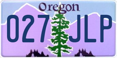 OR license plate 027JLP