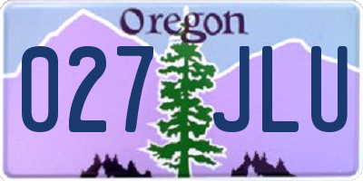 OR license plate 027JLU
