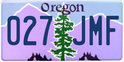 OR license plate 027JMF