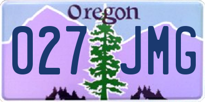OR license plate 027JMG