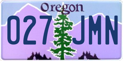 OR license plate 027JMN