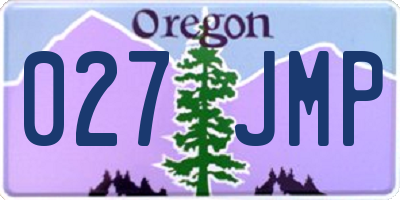 OR license plate 027JMP