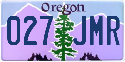 OR license plate 027JMR