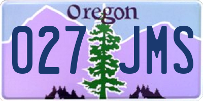 OR license plate 027JMS