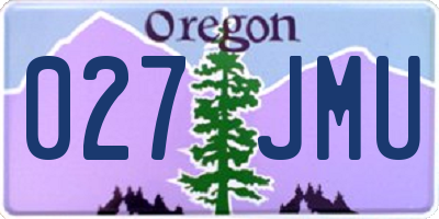 OR license plate 027JMU