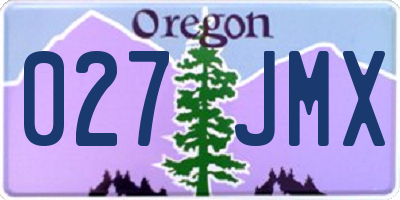 OR license plate 027JMX