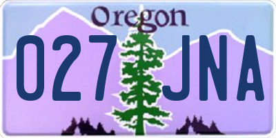 OR license plate 027JNA