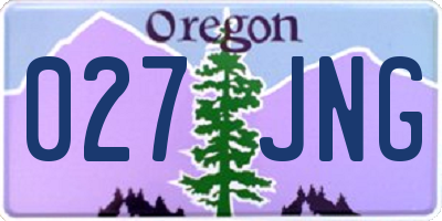OR license plate 027JNG