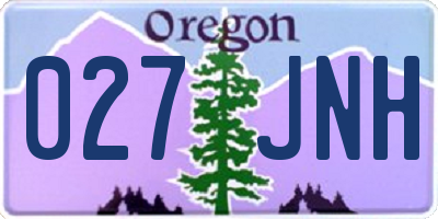 OR license plate 027JNH