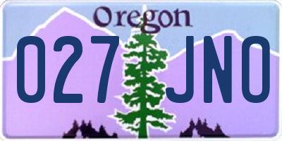 OR license plate 027JNO