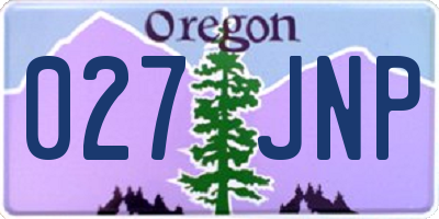 OR license plate 027JNP
