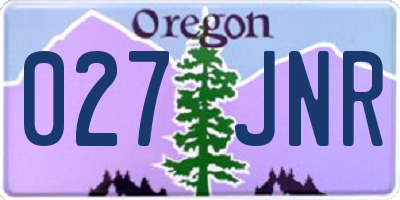 OR license plate 027JNR