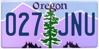 OR license plate 027JNU