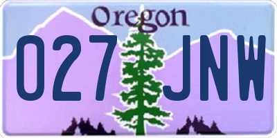 OR license plate 027JNW