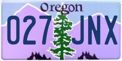 OR license plate 027JNX