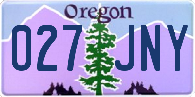 OR license plate 027JNY