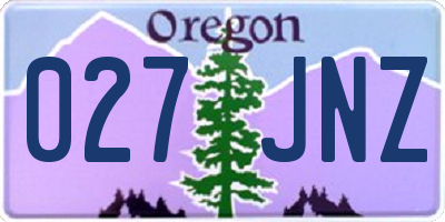 OR license plate 027JNZ