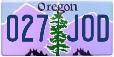 OR license plate 027JOD