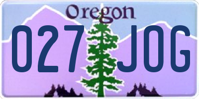 OR license plate 027JOG
