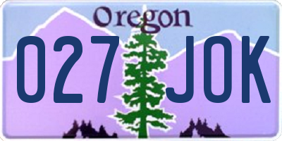 OR license plate 027JOK