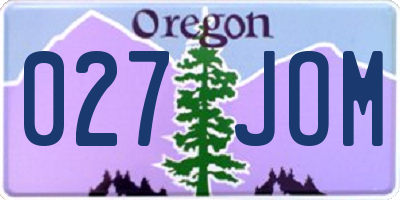 OR license plate 027JOM