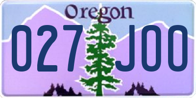 OR license plate 027JOO