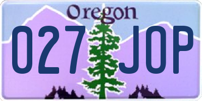 OR license plate 027JOP