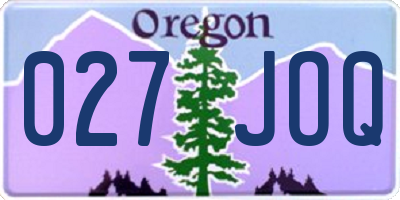 OR license plate 027JOQ