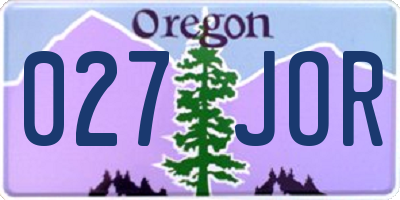 OR license plate 027JOR