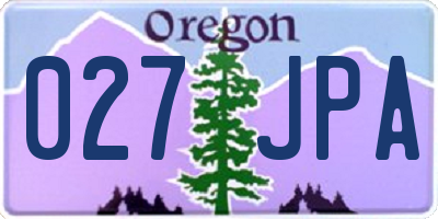 OR license plate 027JPA