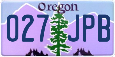 OR license plate 027JPB