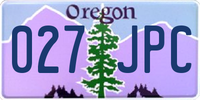 OR license plate 027JPC