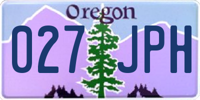 OR license plate 027JPH