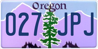OR license plate 027JPJ