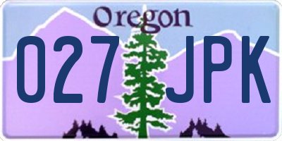 OR license plate 027JPK