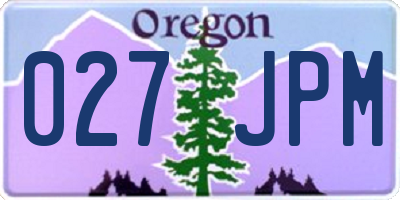 OR license plate 027JPM