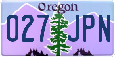 OR license plate 027JPN