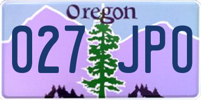 OR license plate 027JPO