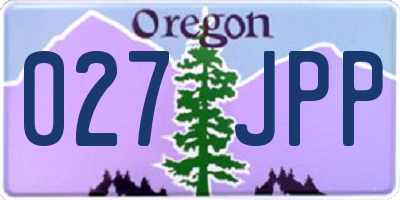 OR license plate 027JPP