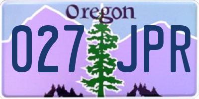 OR license plate 027JPR