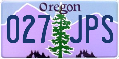 OR license plate 027JPS