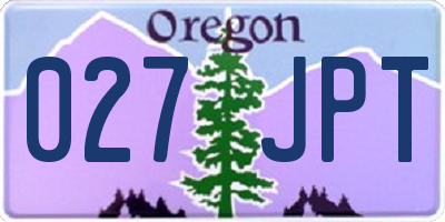 OR license plate 027JPT