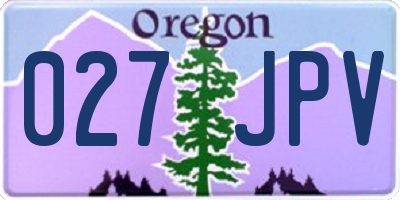 OR license plate 027JPV