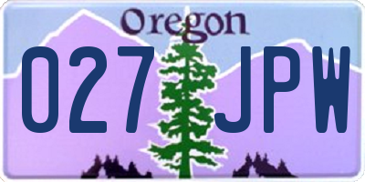 OR license plate 027JPW