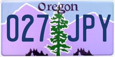OR license plate 027JPY