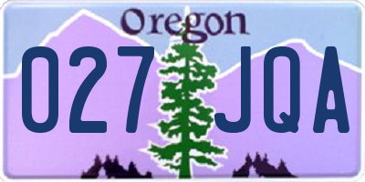 OR license plate 027JQA