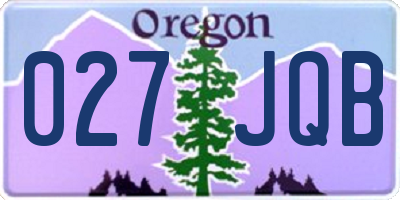 OR license plate 027JQB