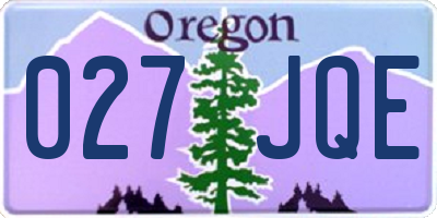 OR license plate 027JQE