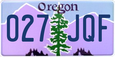 OR license plate 027JQF